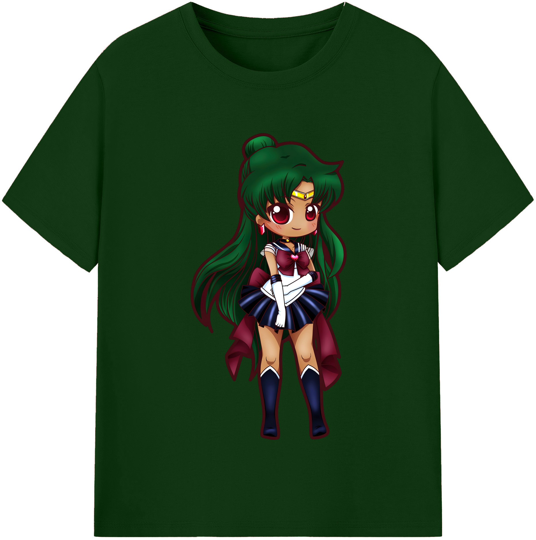 （画像用） 美少女戦士セーラームーン 冥王せつな Sailor Moon Meiou Setsuna 綿100％半袖Tシャツ（フロントプリント）